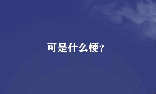 可是什么梗？