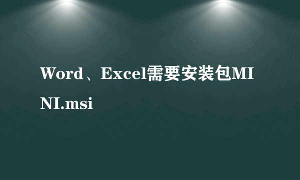 Word、Excel需要安装包MINI.msi