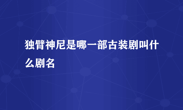 独臂神尼是哪一部古装剧叫什么剧名