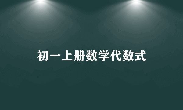 初一上册数学代数式