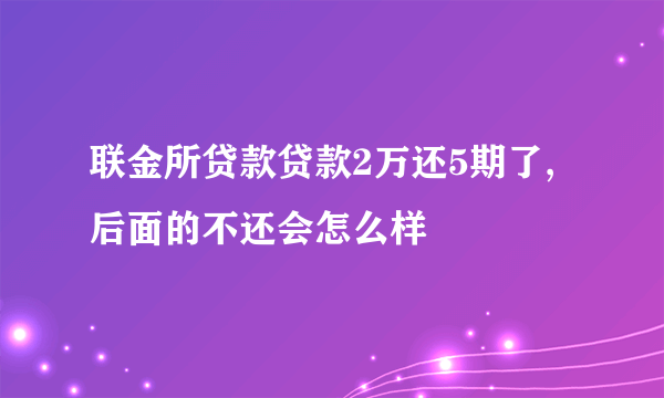 联金所贷款贷款2万还5期了,后面的不还会怎么样