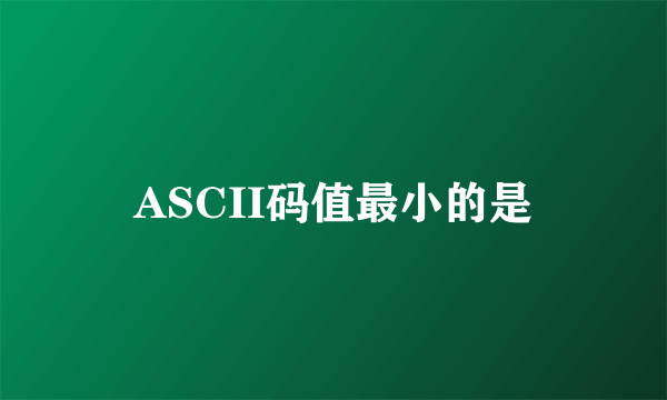 ASCII码值最小的是