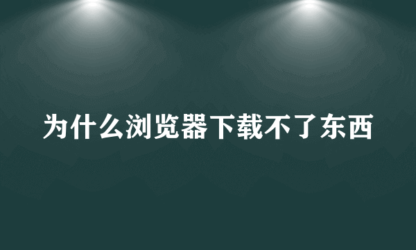 为什么浏览器下载不了东西