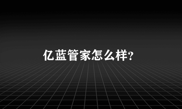 亿蓝管家怎么样？