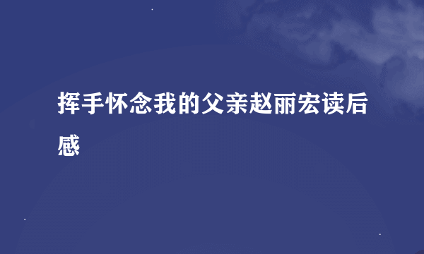 挥手怀念我的父亲赵丽宏读后感