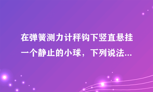 在弹簧测力计秤钩下竖直悬挂一个静止的小球，下列说法中正确的是