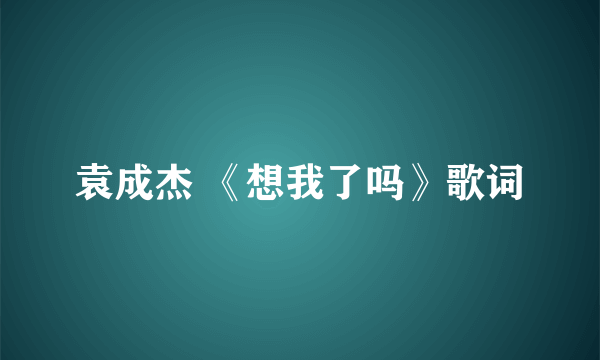 袁成杰 《想我了吗》歌词