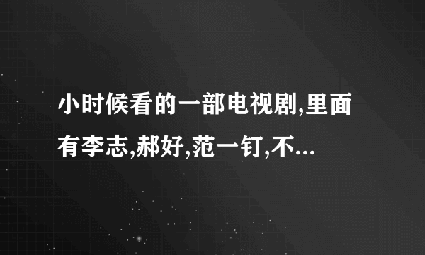 小时候看的一部电视剧,里面有李志,郝好,范一钉,不知剧名是什么