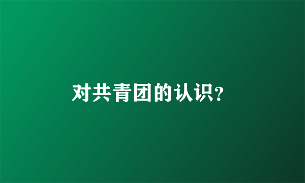 对共青团的认识？