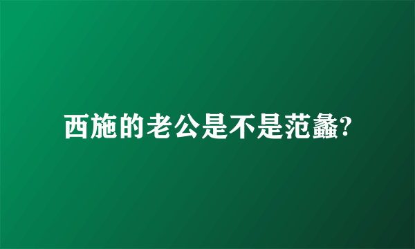 西施的老公是不是范蠡?