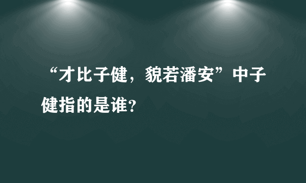 “才比子健，貌若潘安”中子健指的是谁？