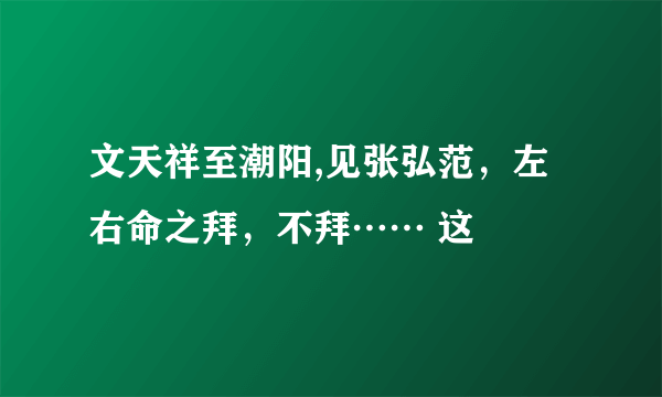 文天祥至潮阳,见张弘范，左右命之拜，不拜…… 这