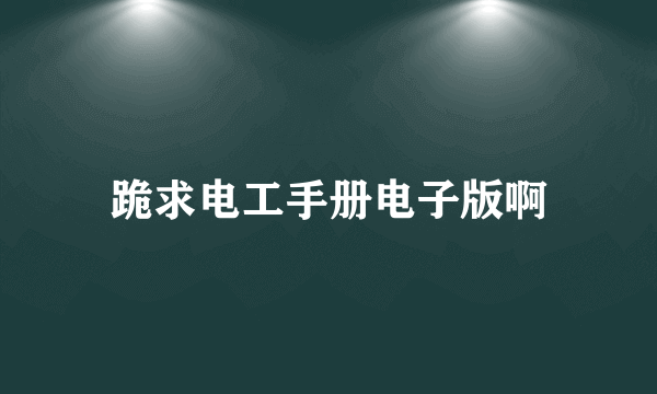 跪求电工手册电子版啊