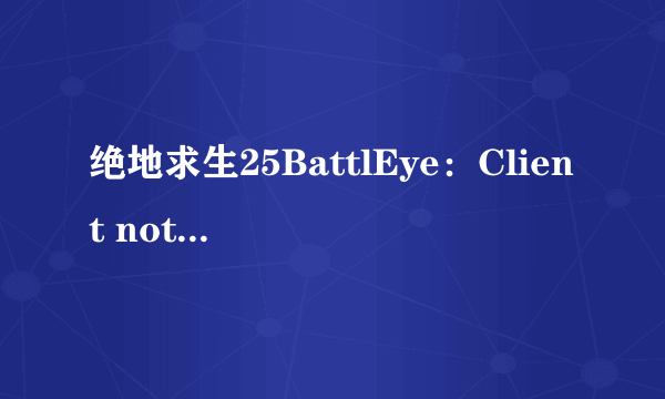 绝地求生25BattlEye：Client not responding 3.7.27-3080c