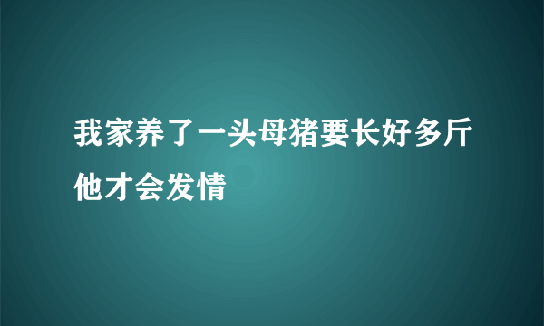 我家养了一头母猪要长好多斤他才会发情