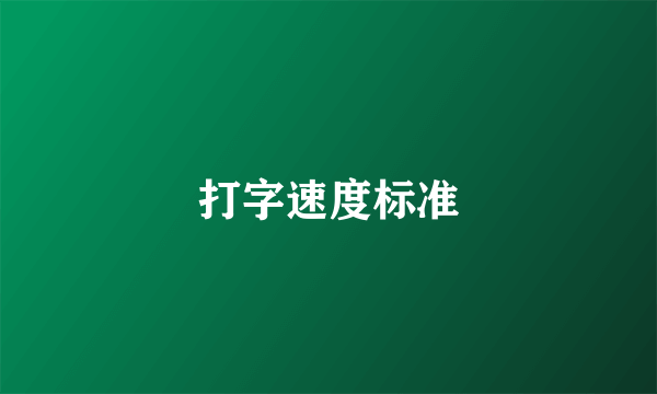 打字速度标准