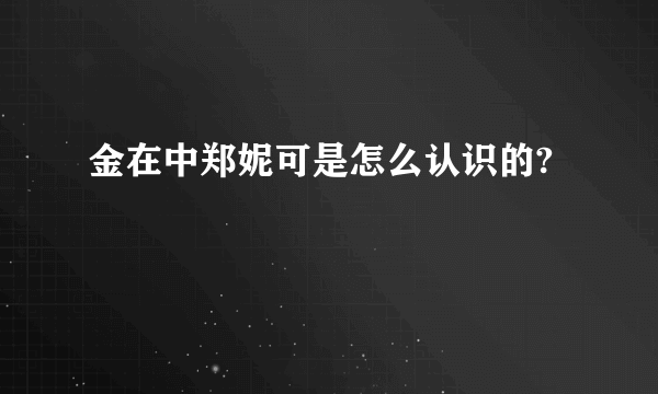 金在中郑妮可是怎么认识的?