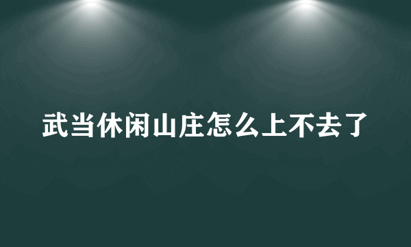 武当休闲山庄怎么上不去了